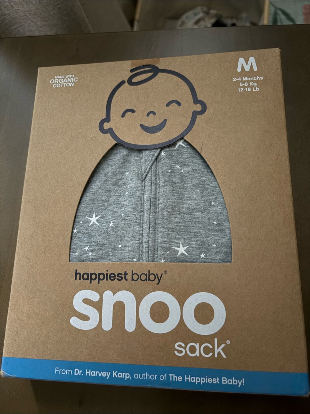 Happiest Baby Snoo Sack - Gray Organic Cotton Sleep Sack (M)